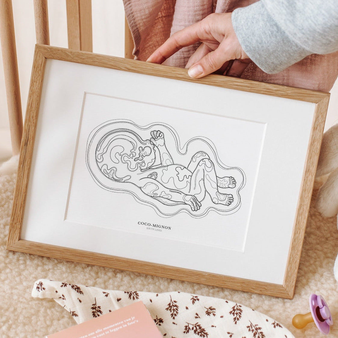 Birth Line ultrasound illustration, single