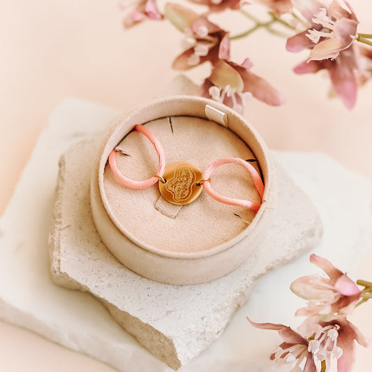 Birth Lines Satin Bracelet Coin - Stainless Steel