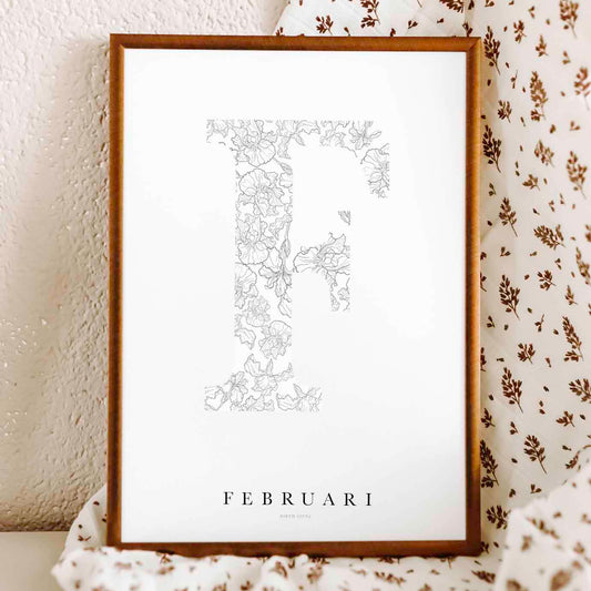 Birth Flower Letter Poster February