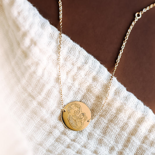 Birth Lines Bracelet Coin - 14 kt gold