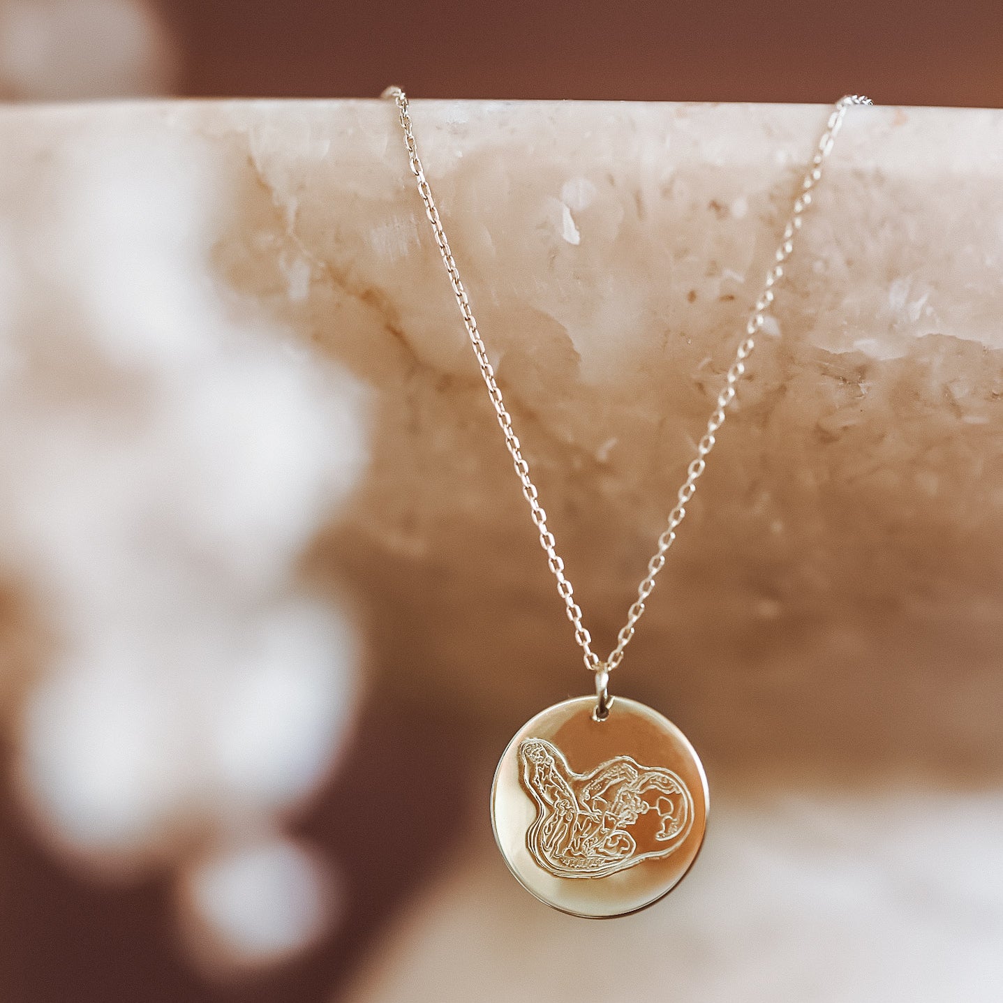 Birth Lines Necklace Coin - 14 kt gold