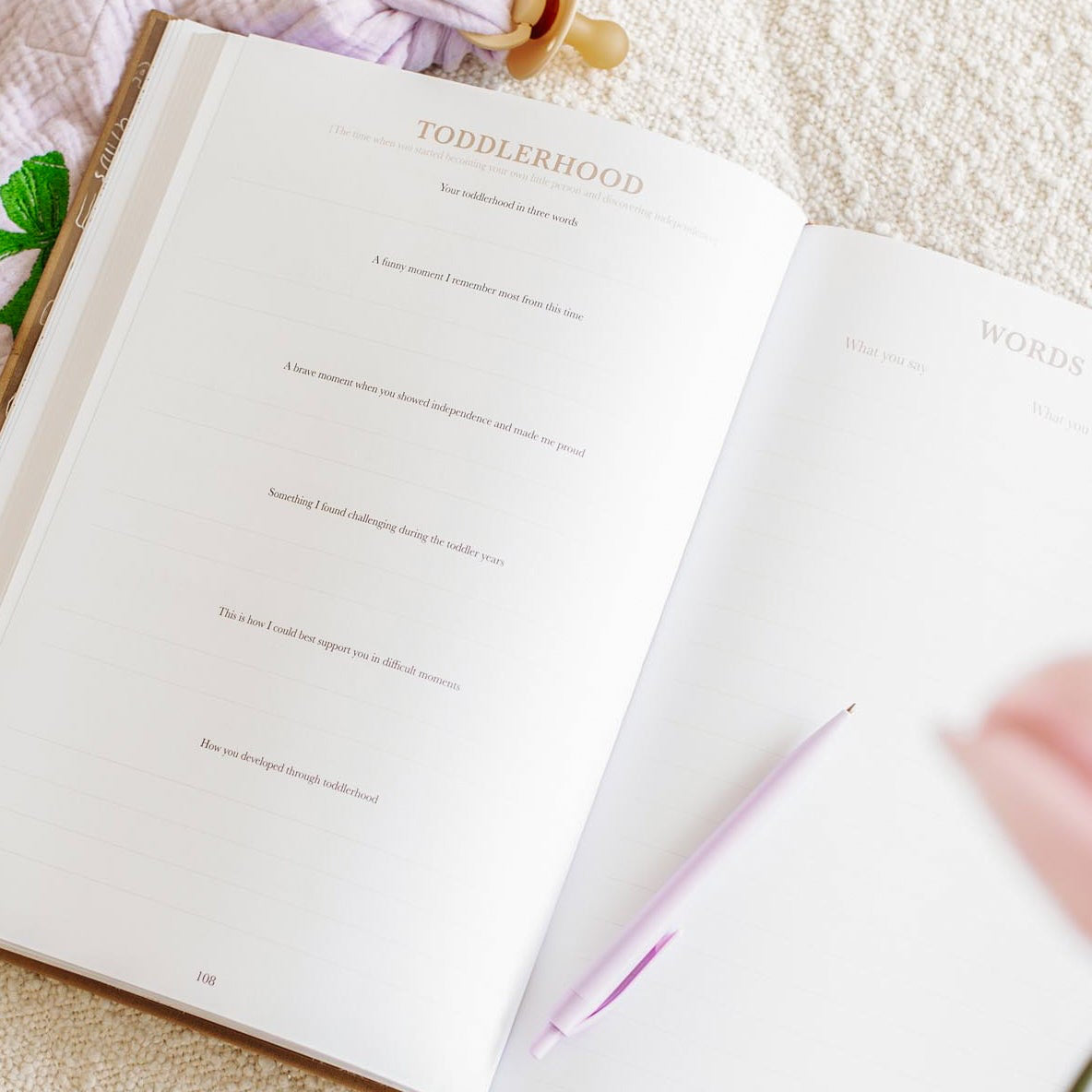 'As you grew bigger and bigger' Childhood Memory Book