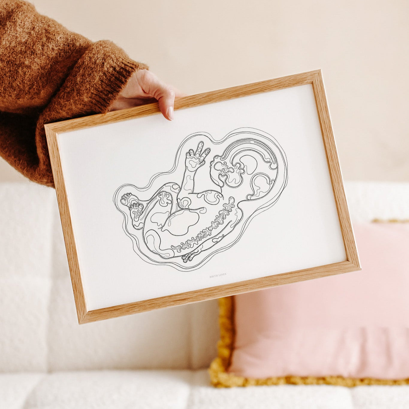 Birth Line echo-illustratie, eenling