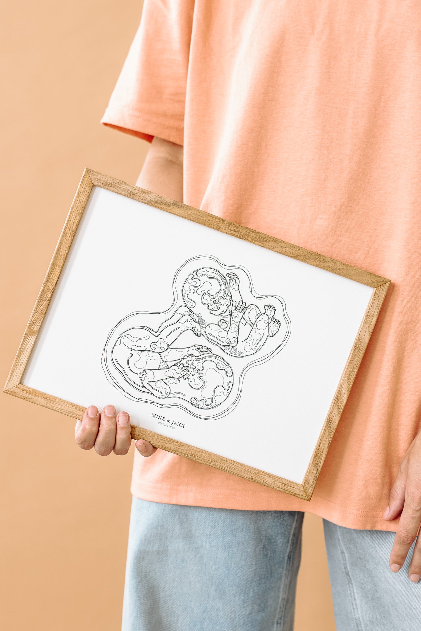 Birth Line echo-illustratie, tweeling