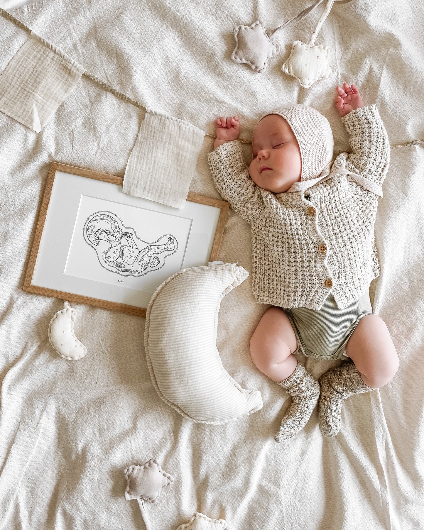 Birth Line echo-illustratie, eenling