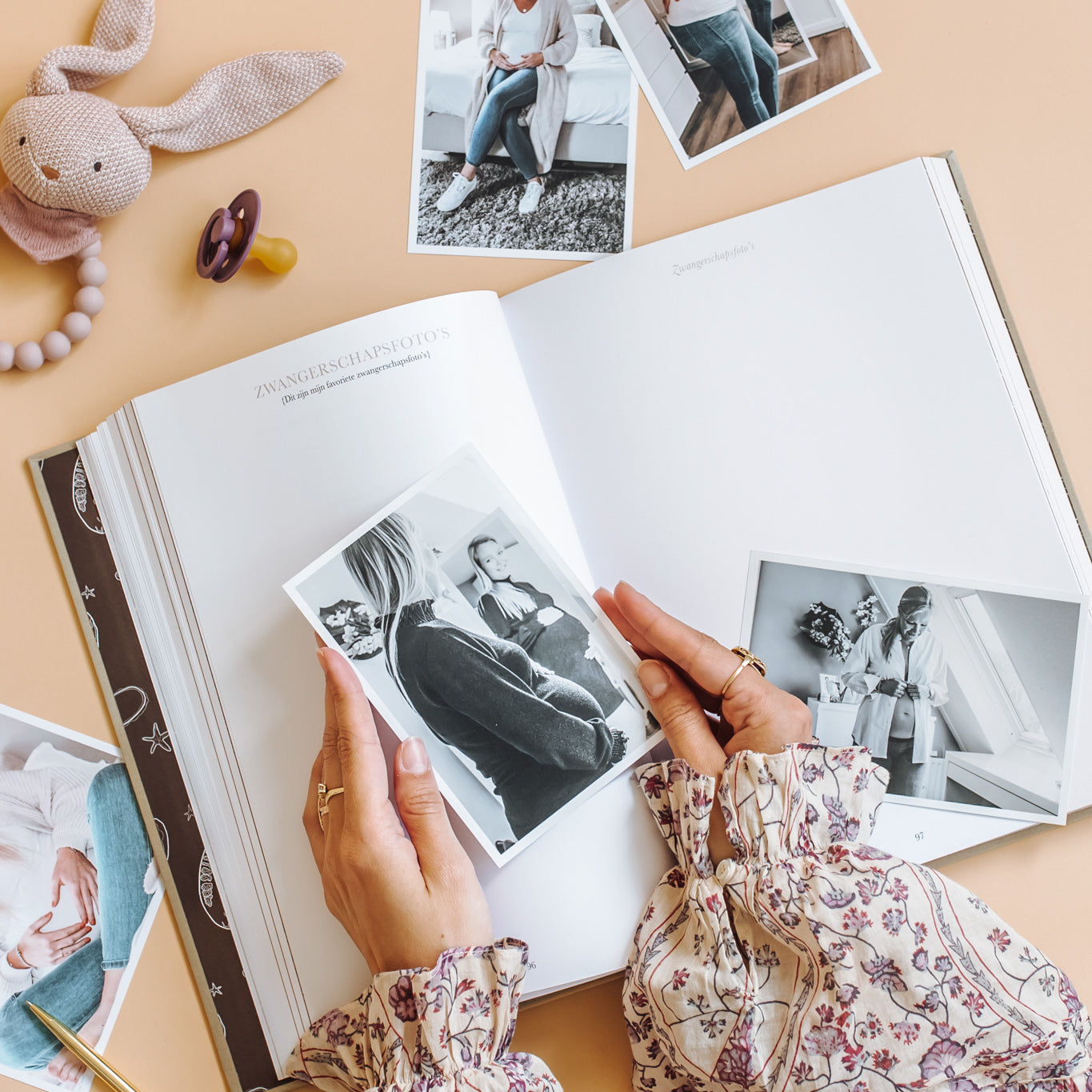 zwangerschap foto pagina zwangerschaps en baby eerste jaar invulboek met ruimte voor herinneringen
