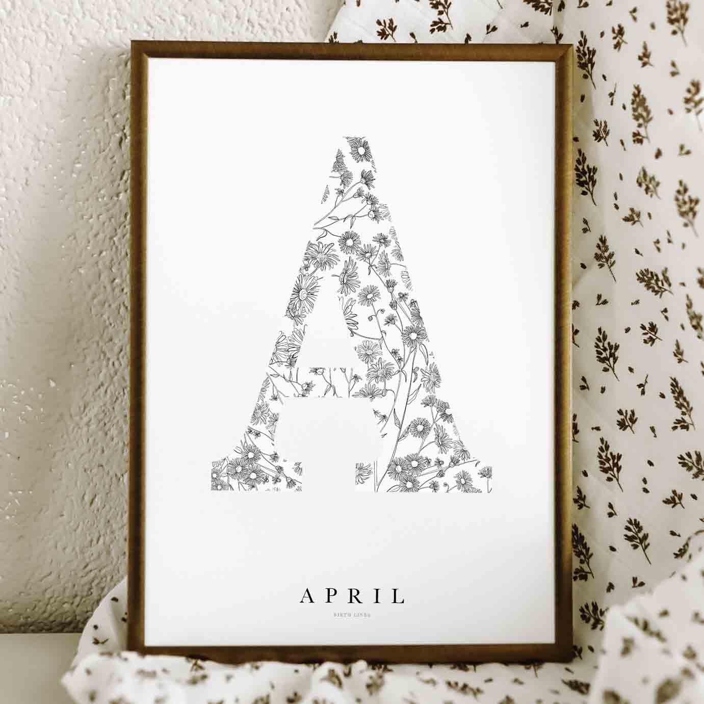 Birth Flower Letter Poster April