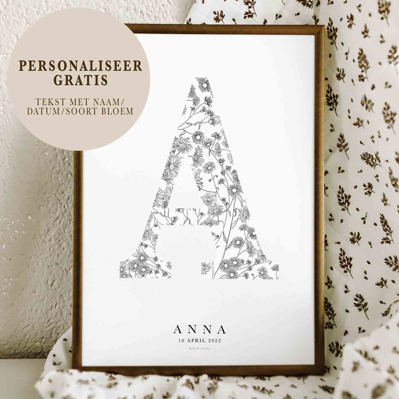 Birth Flower Letter Poster April