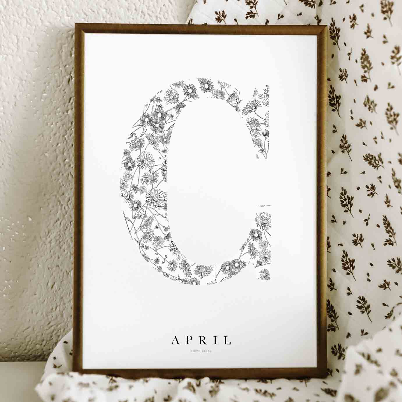 Birth Flower Letter Poster April