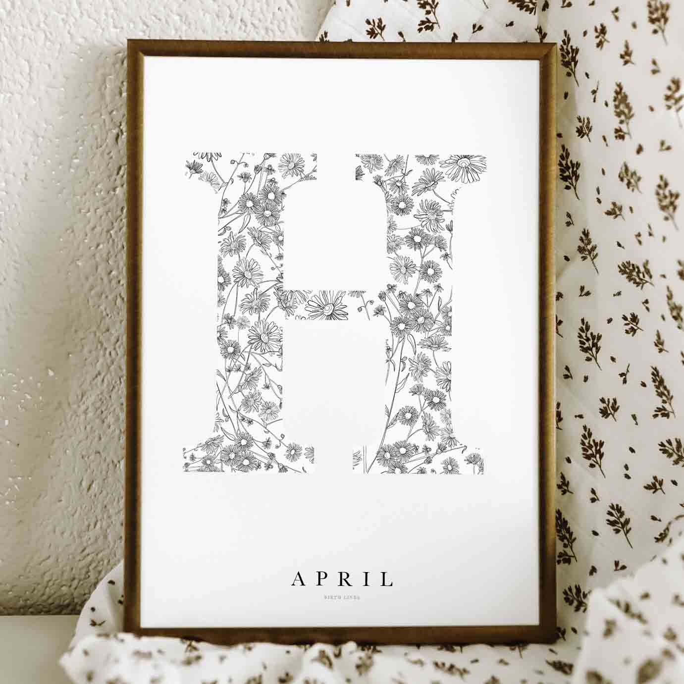Birth Flower Letter Poster April