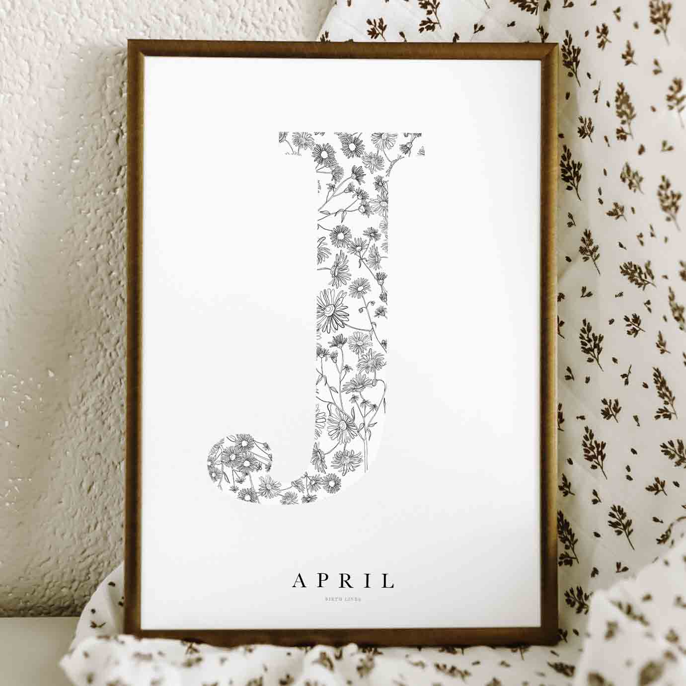 Birth Flower Letter Poster April