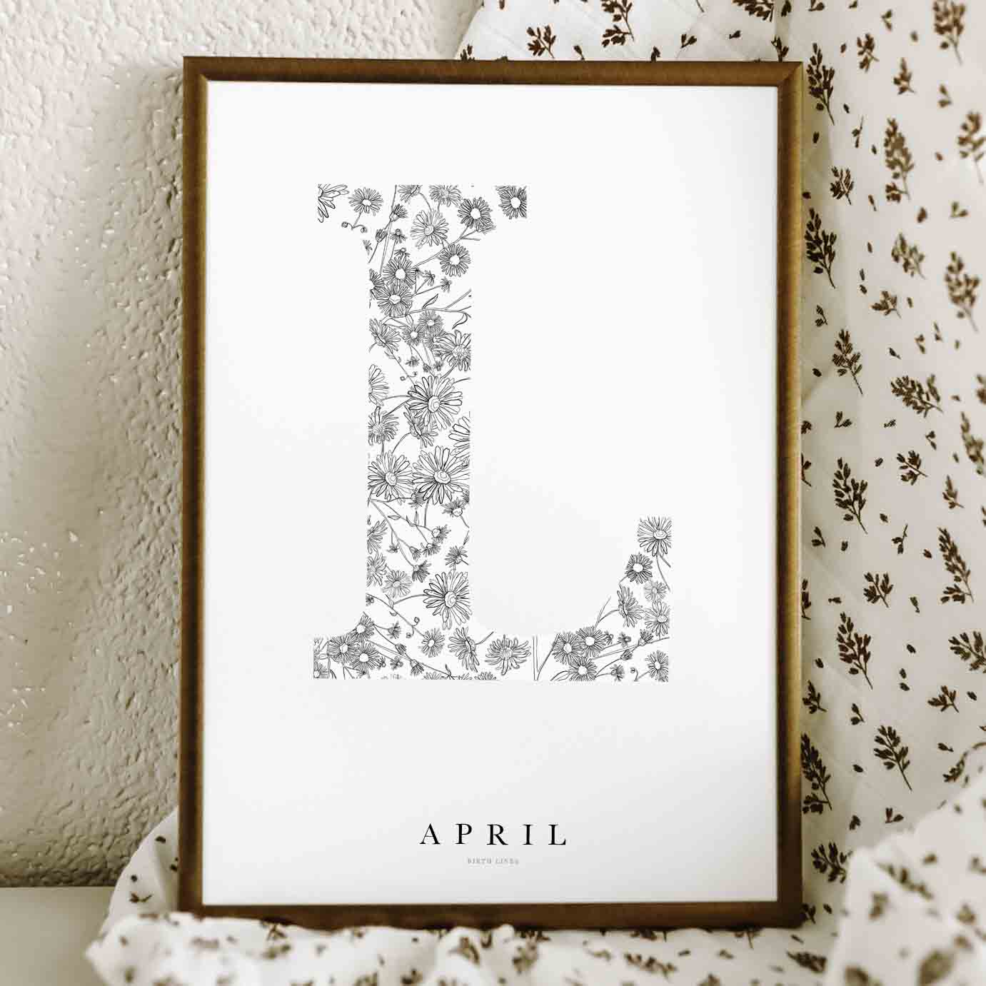 Birth Flower Letter Poster April