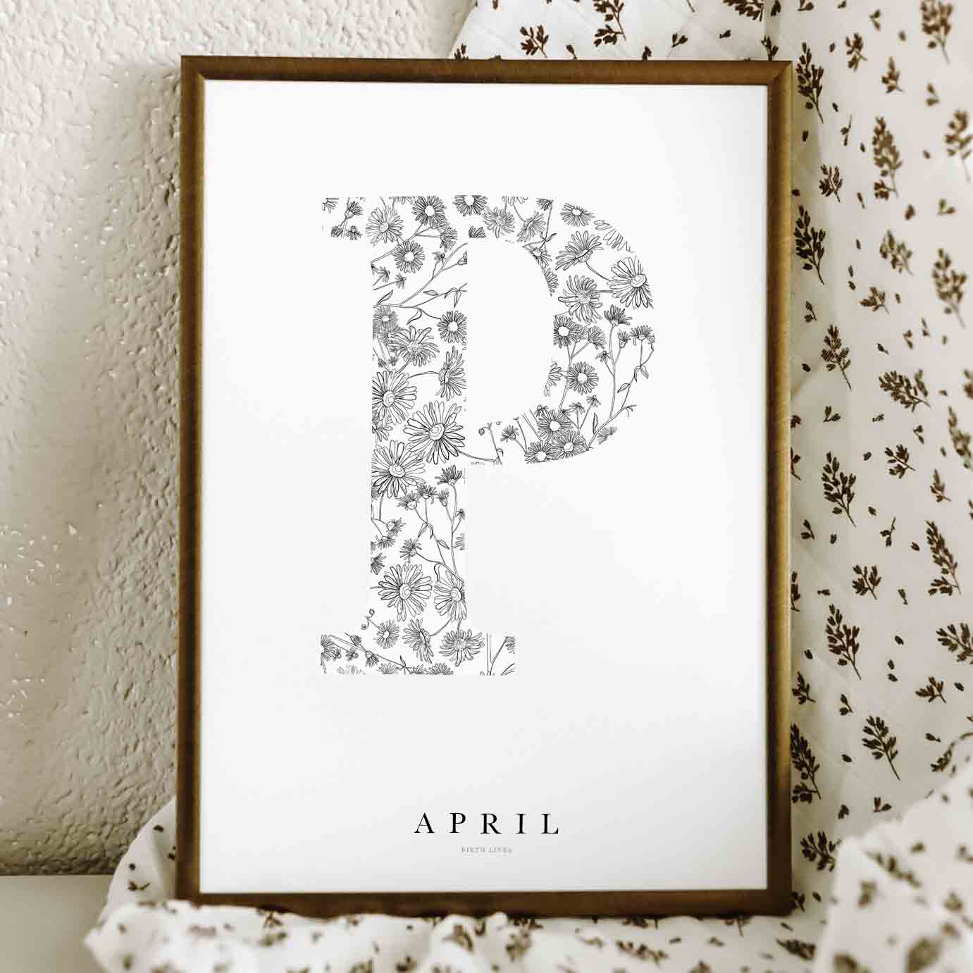 Birth Flower Letter Poster April