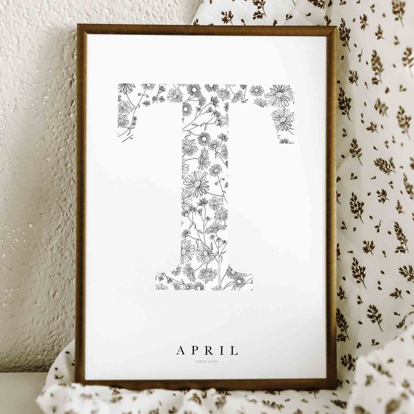 Birth Flower Letter Poster April
