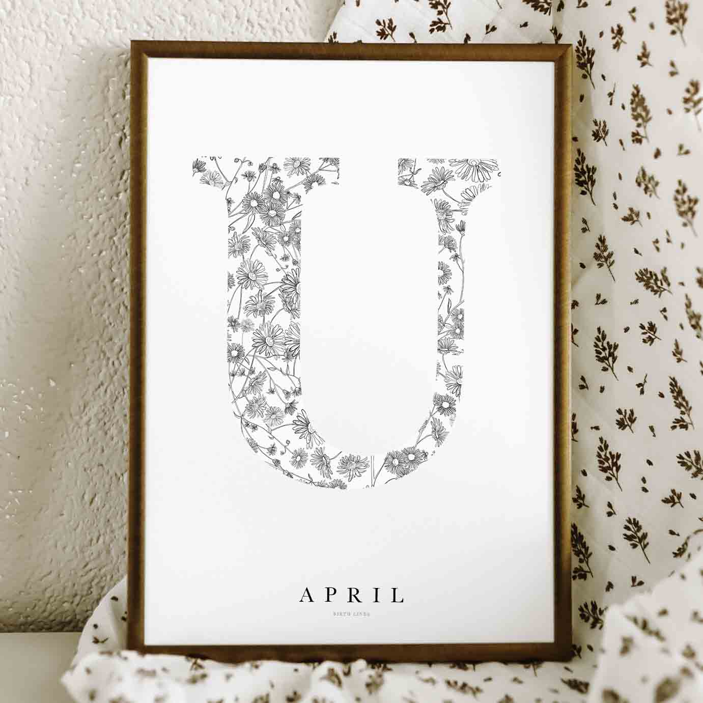 Birth Flower Letter Poster April