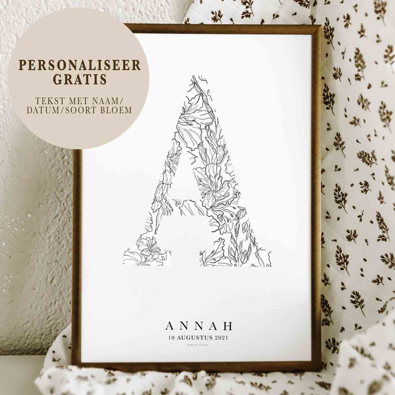 Birth Flower Letter Poster August