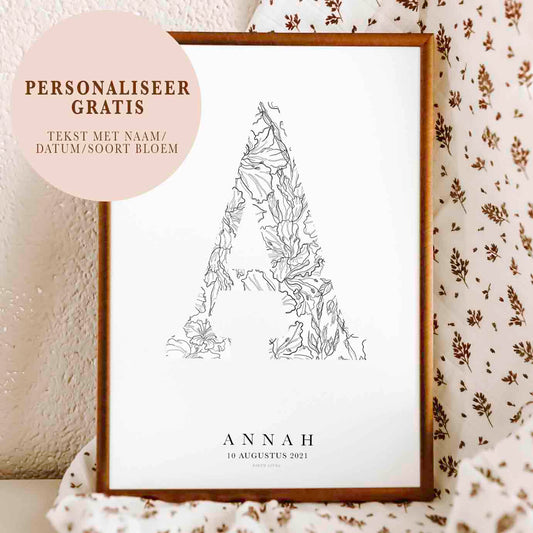 Birth Flower Letter Poster August