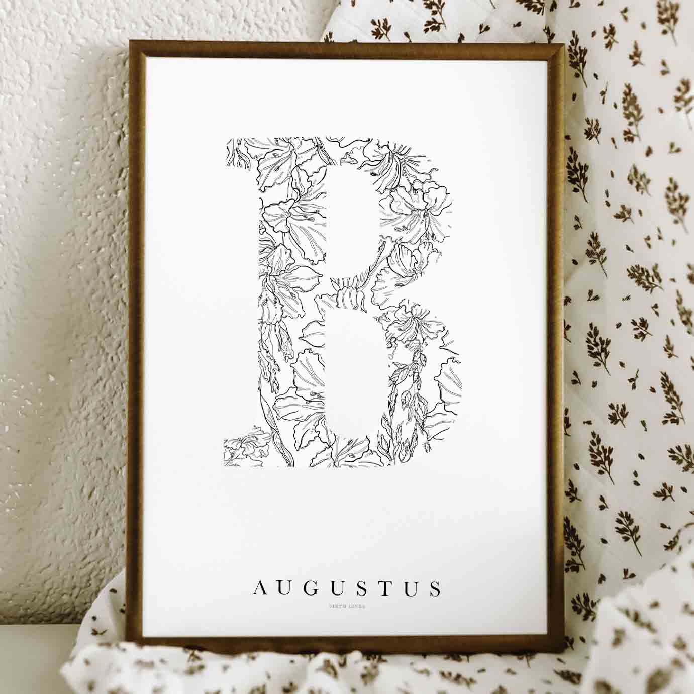Birth Flower Letter Poster August