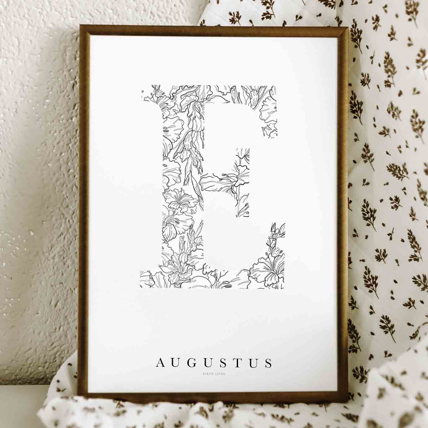 Birth Flower Letter Poster August