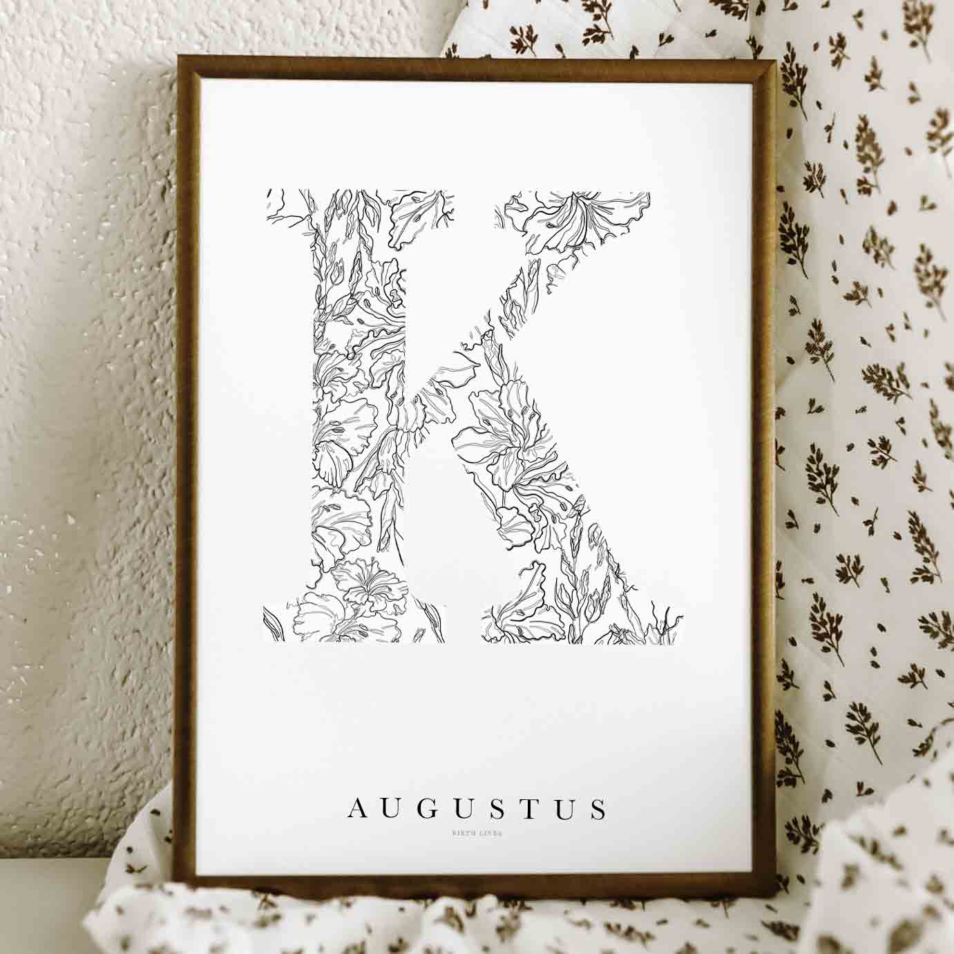Birth Flower Letter Poster August