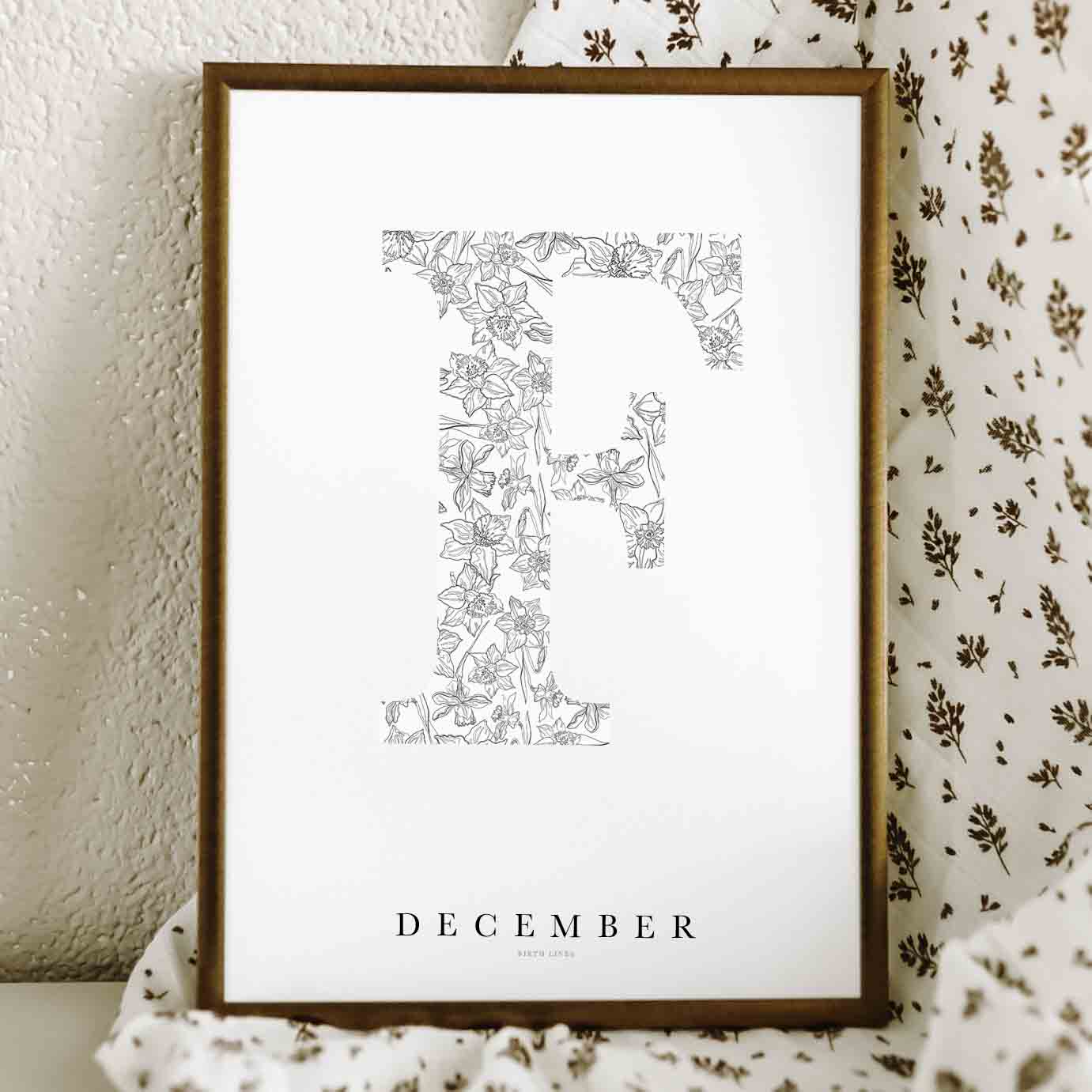 Birth Flower Letter Poster December