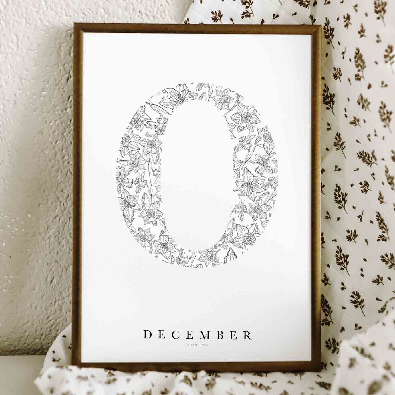 Birth Flower Letter Poster December