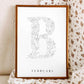Birth Flower Letter Poster February
