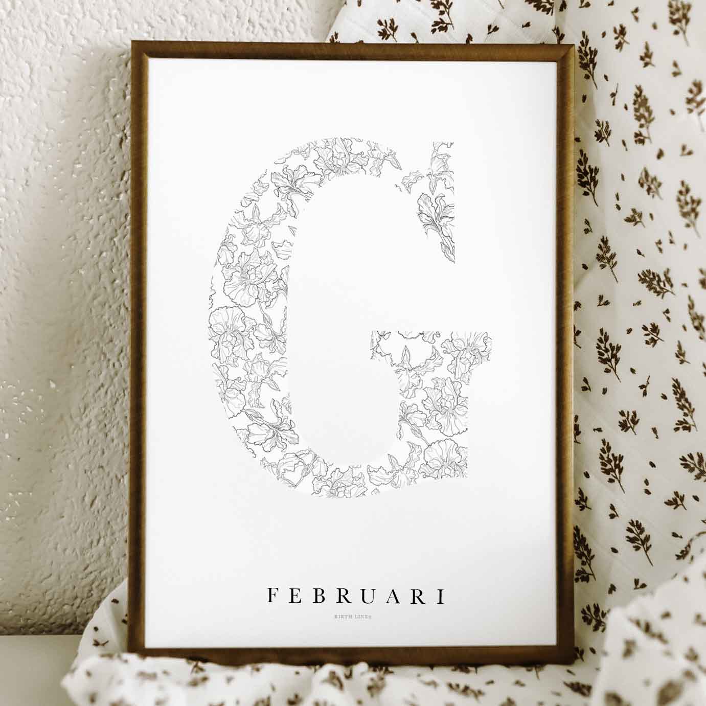 Birth Flower Letter Poster February