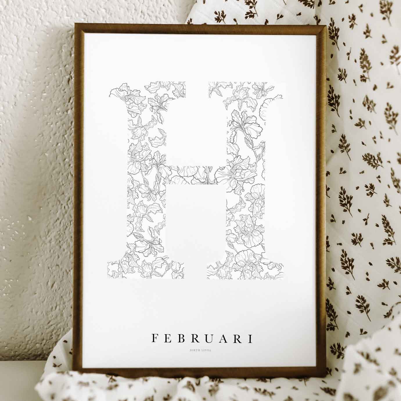 Birth Flower Letter Poster February