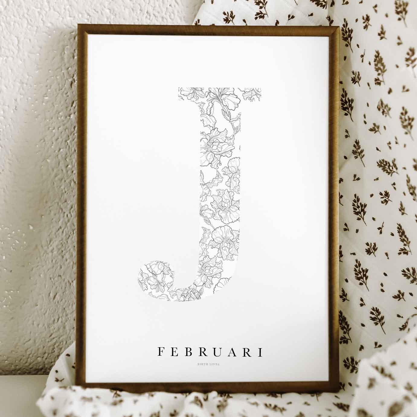 Birth Flower Letter Poster February
