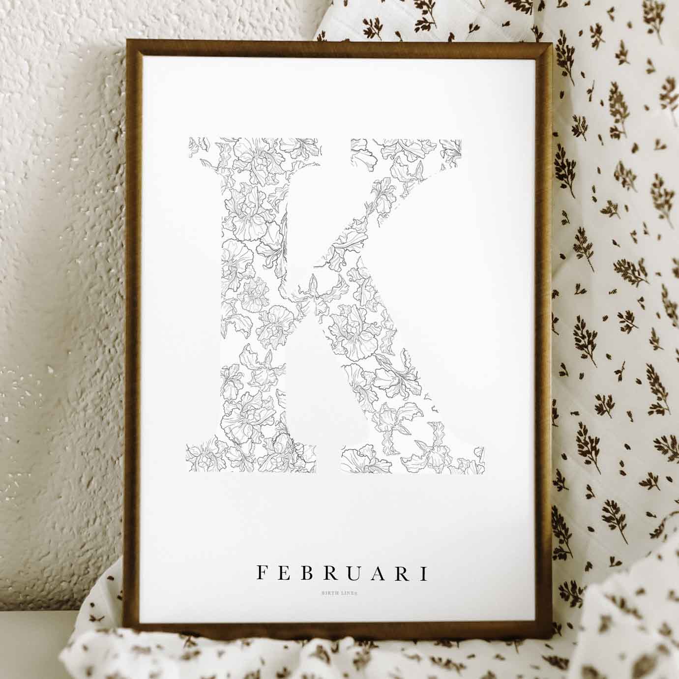 Birth Flower Letter Poster February