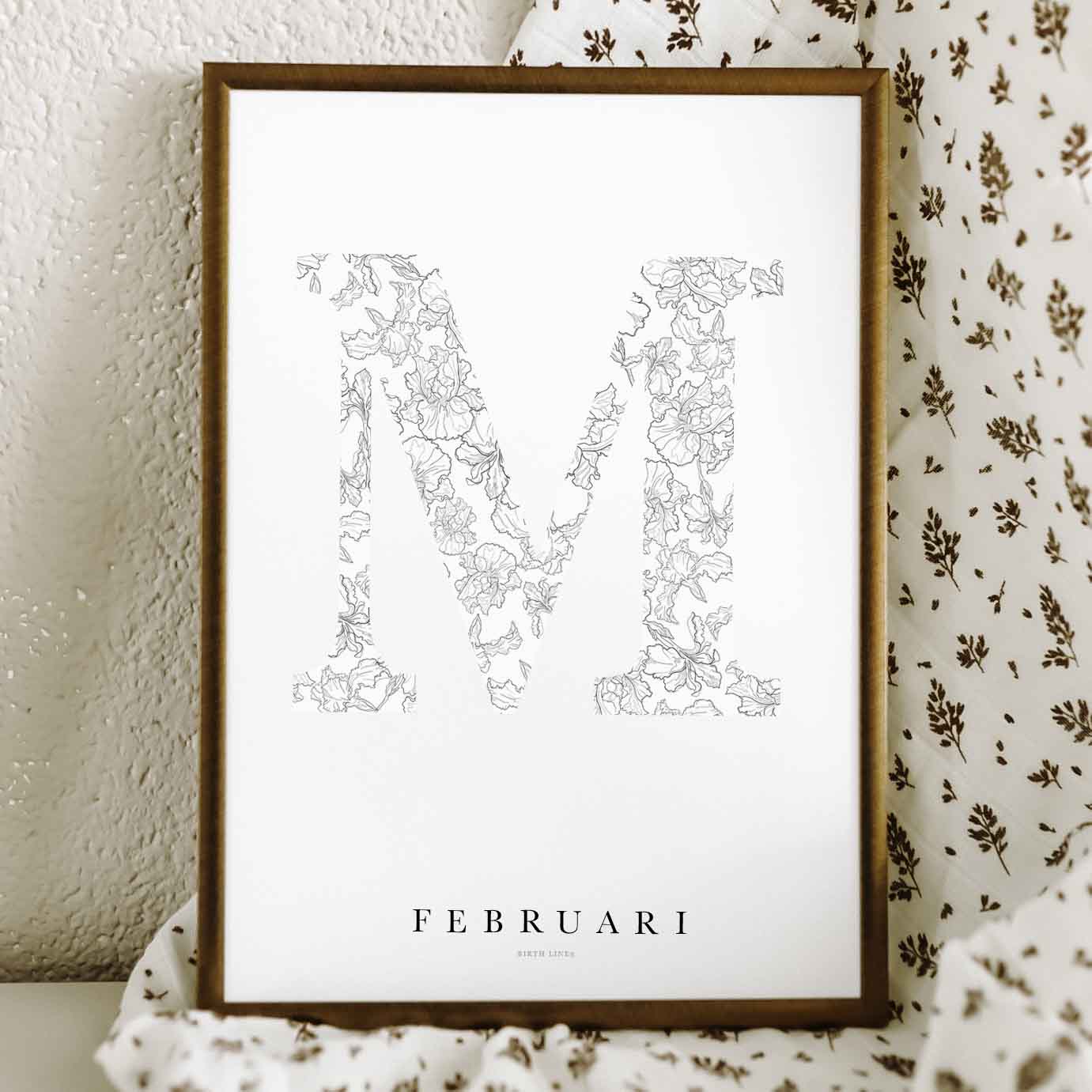 Birth Flower Letter Poster February
