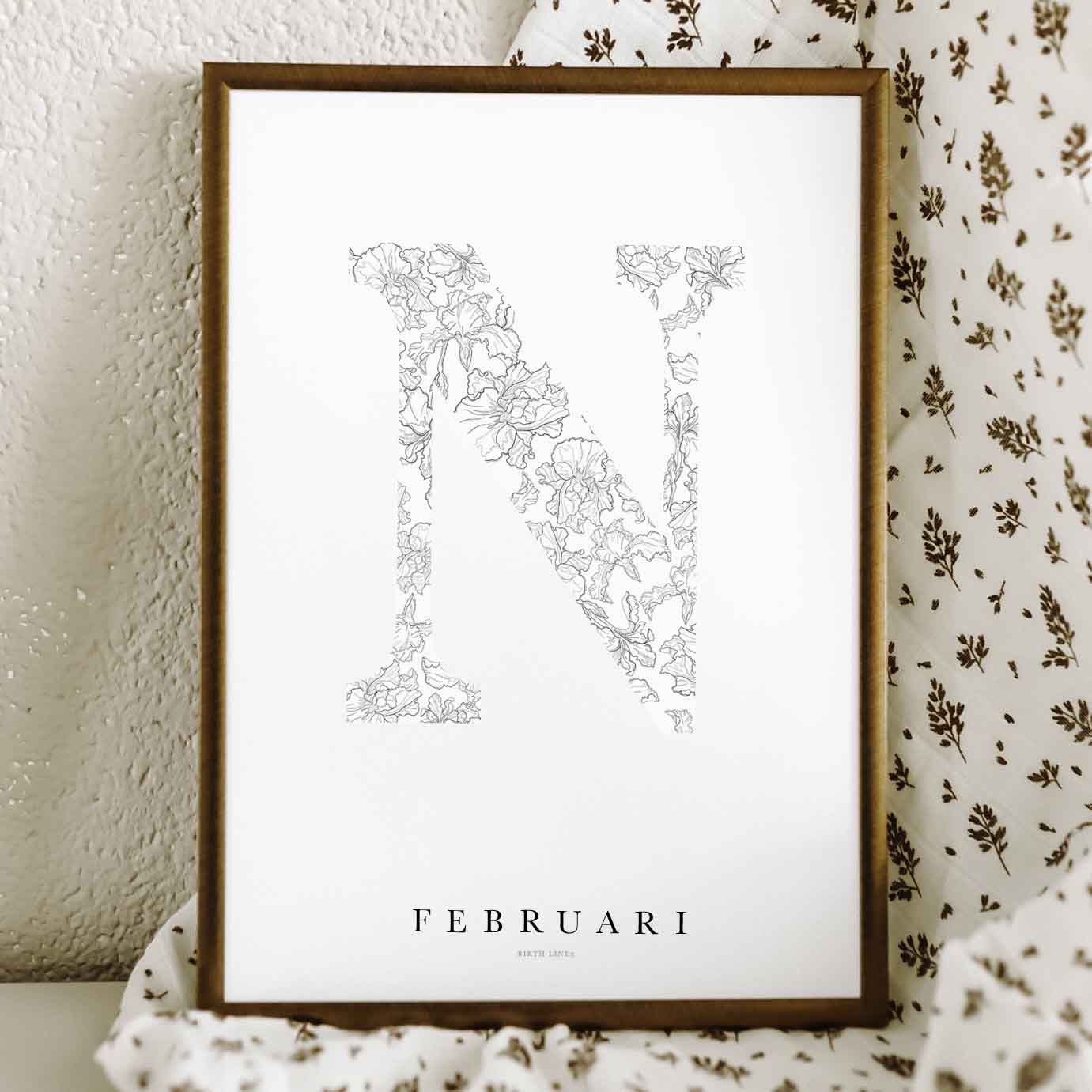 Birth Flower Letter Poster February