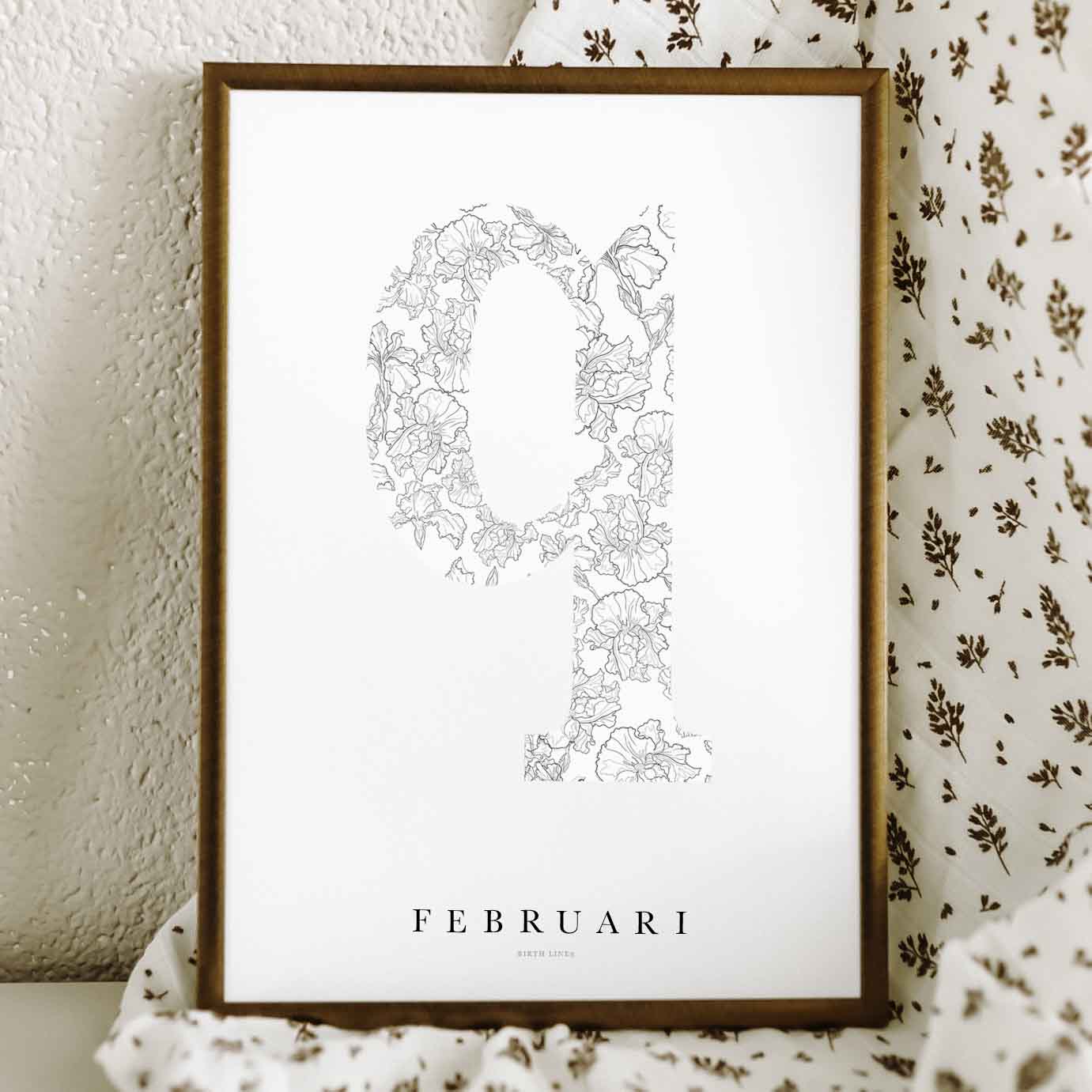 Birth Flower Letter Poster February