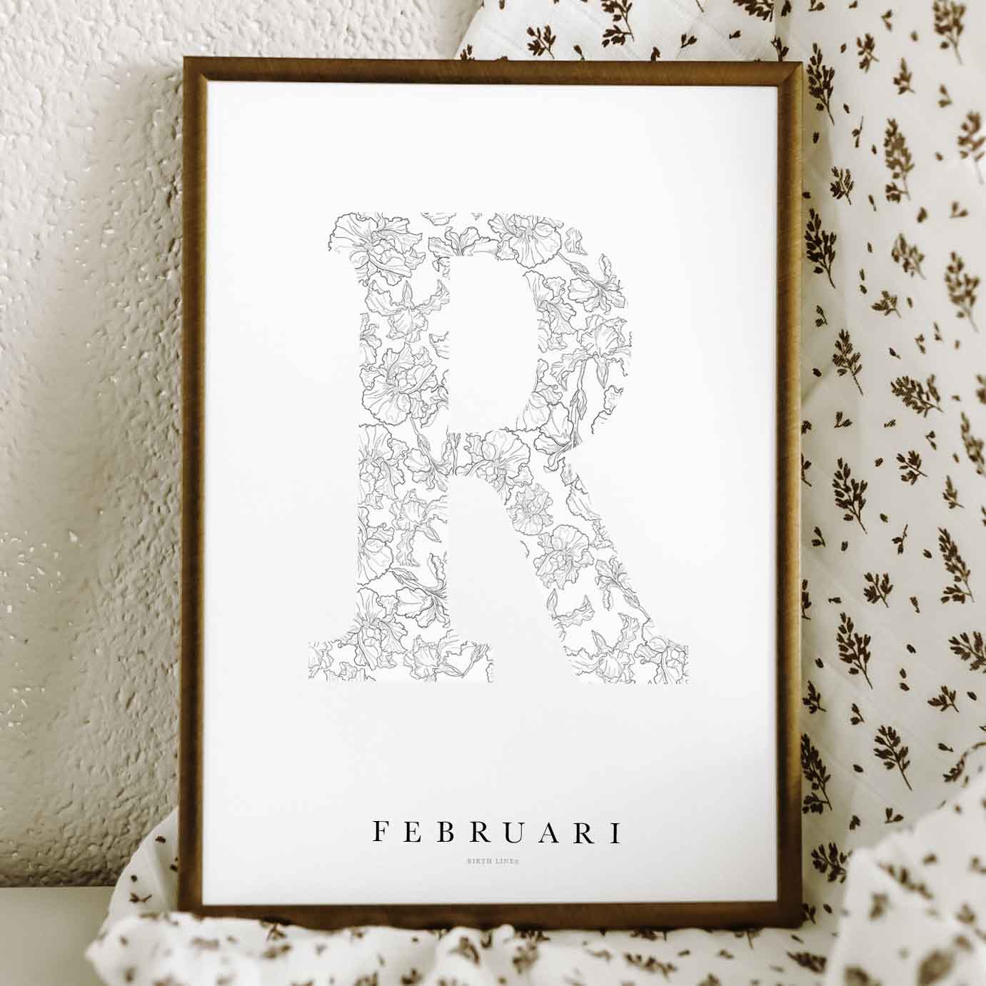 Birth Flower Letter Poster February