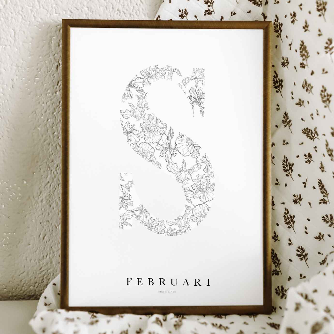 Birth Flower Letter Poster February