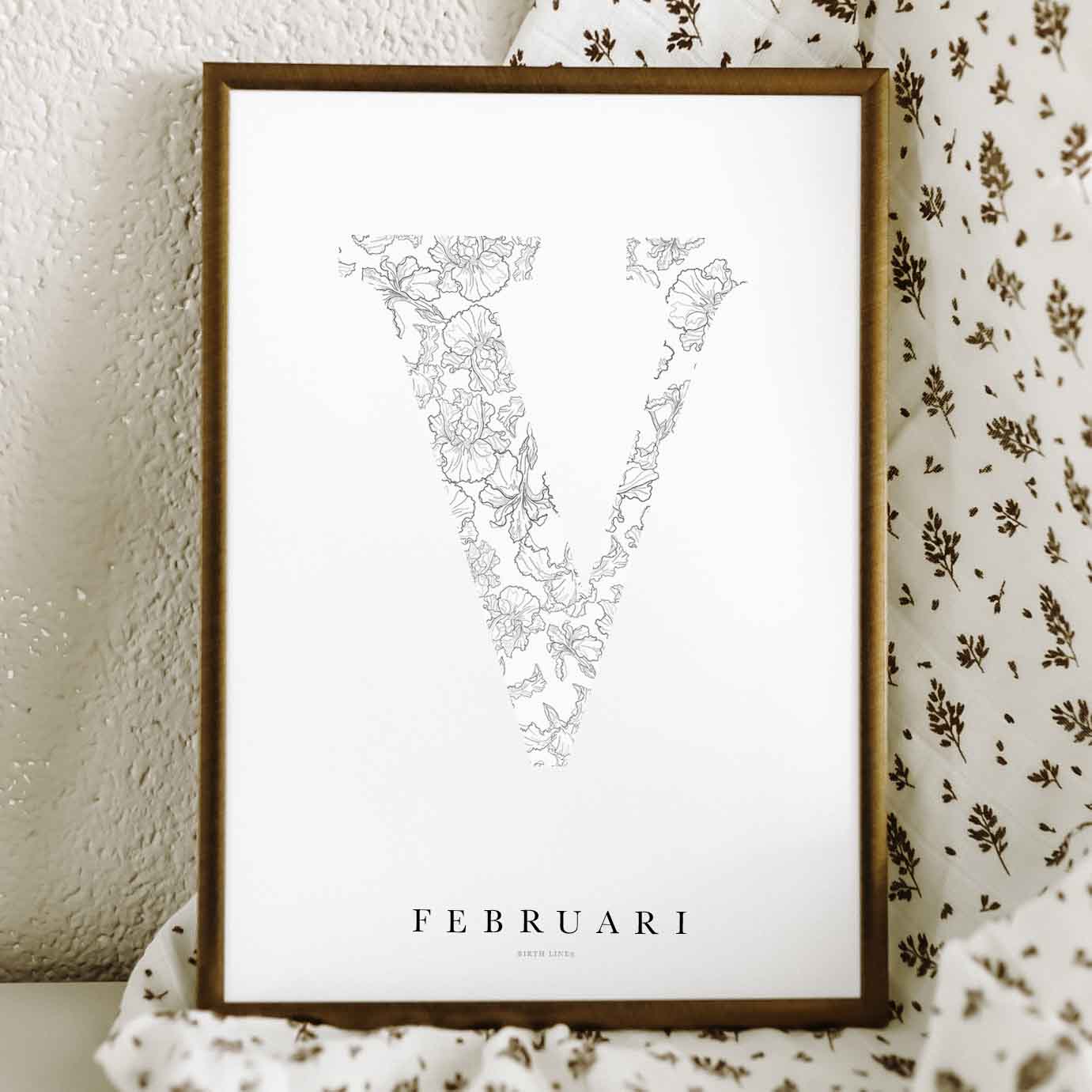 Birth Flower Letter Poster February