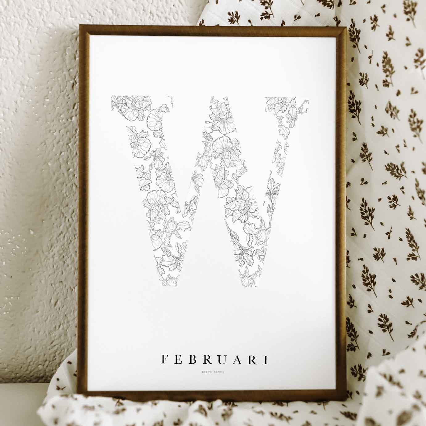 Birth Flower Letter Poster February