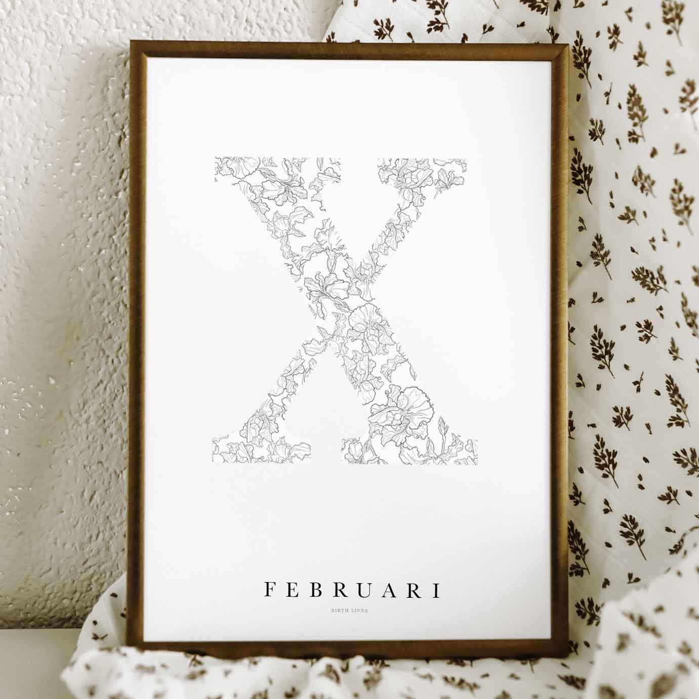Birth Flower Letter Poster February
