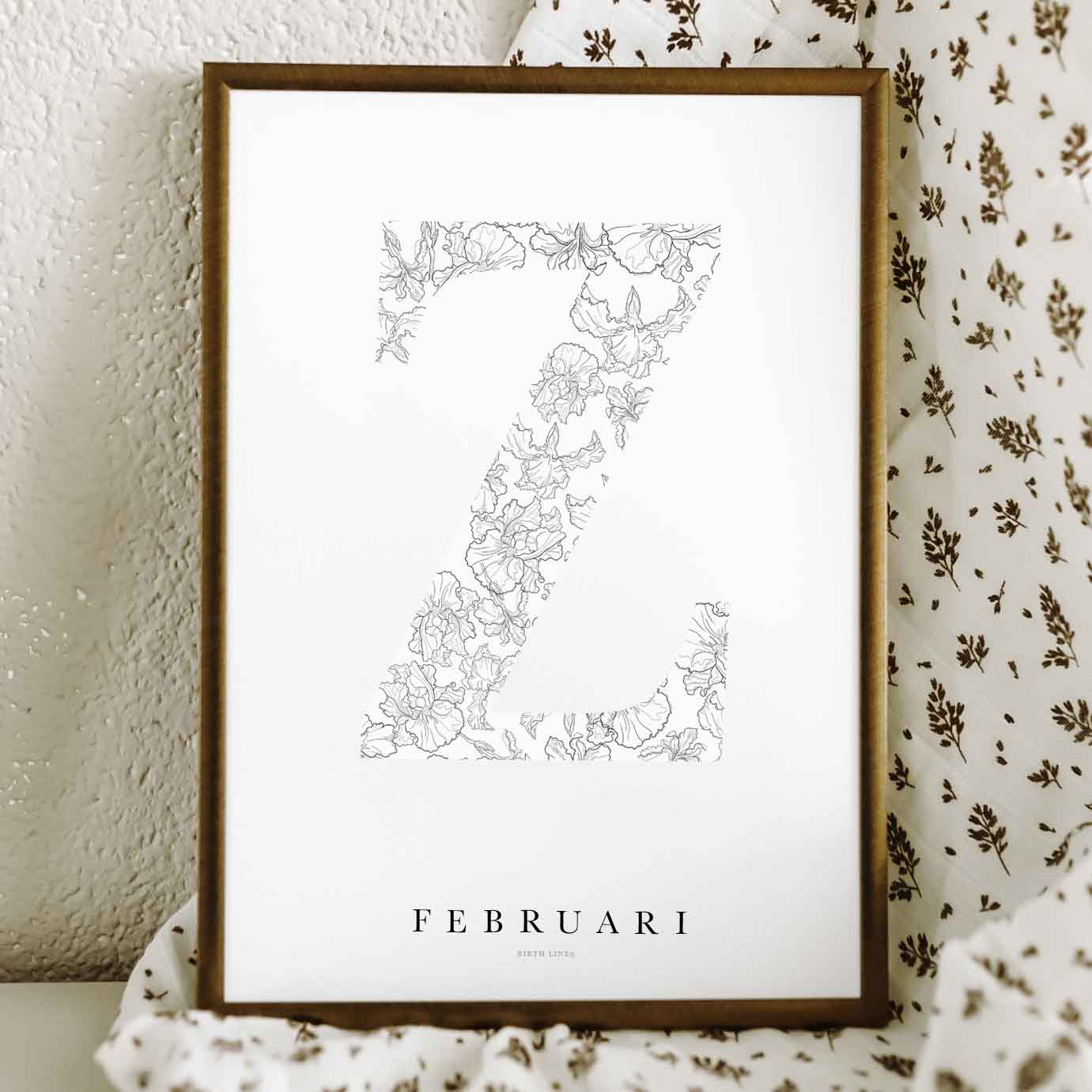 Birth Flower Letter Poster February