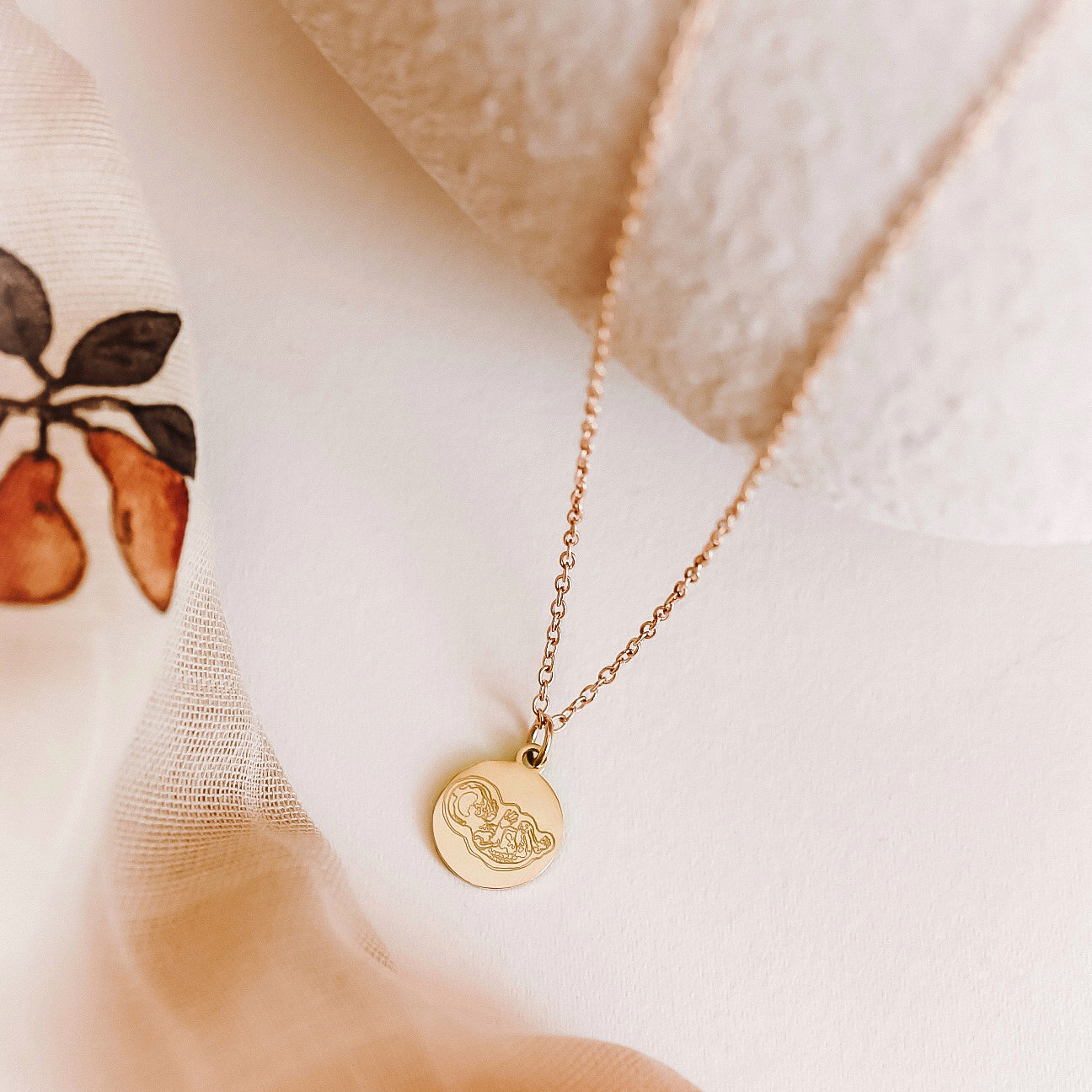 Birth Lines Necklace Coin - Stainless Steel