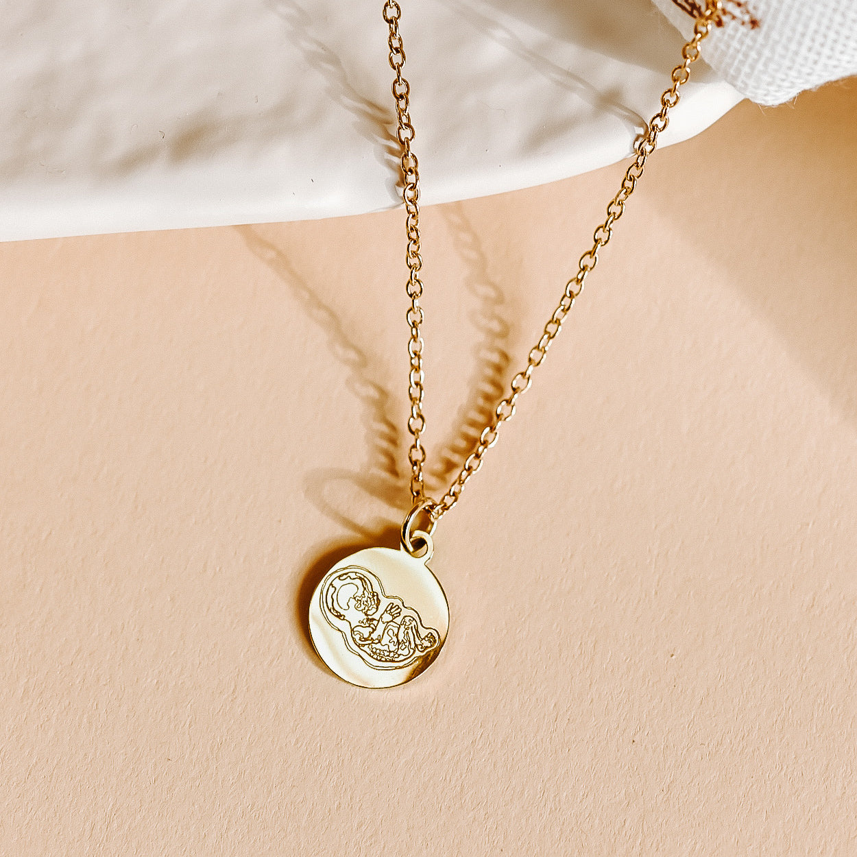 Birth Lines Necklace Coin - Stainless Steel