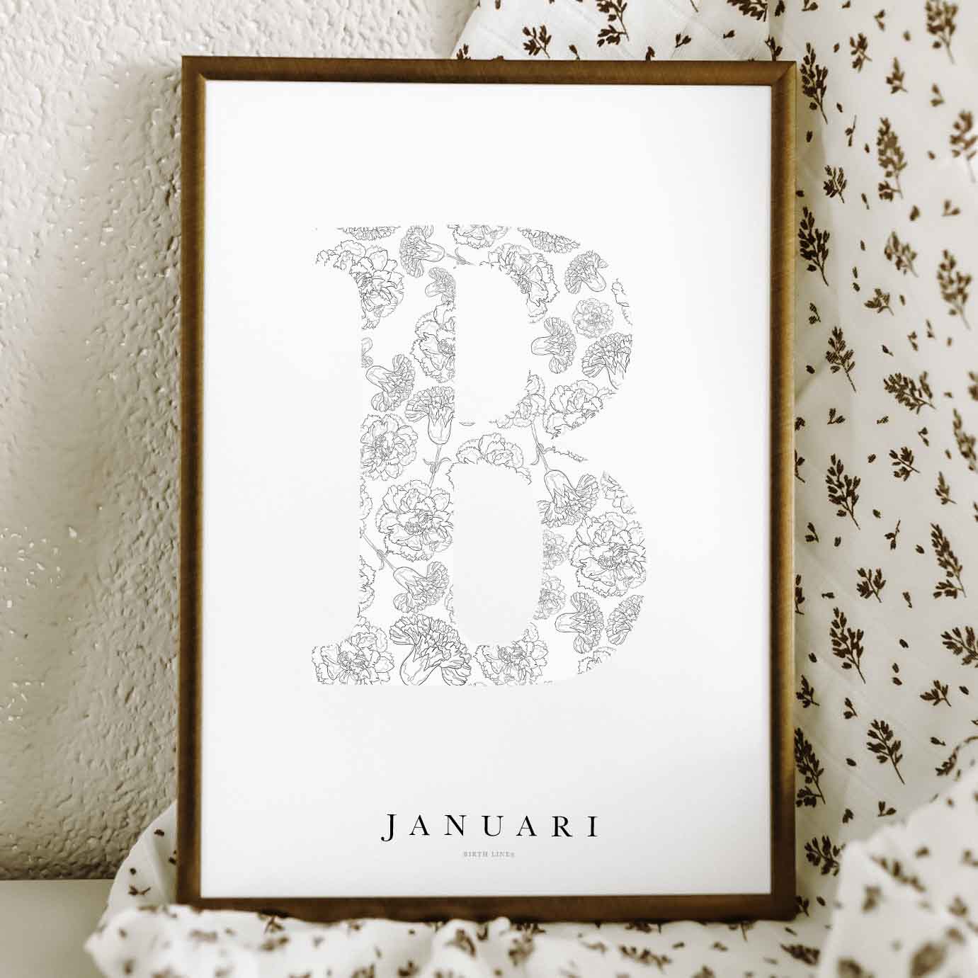 Birth Flower Letter Poster January