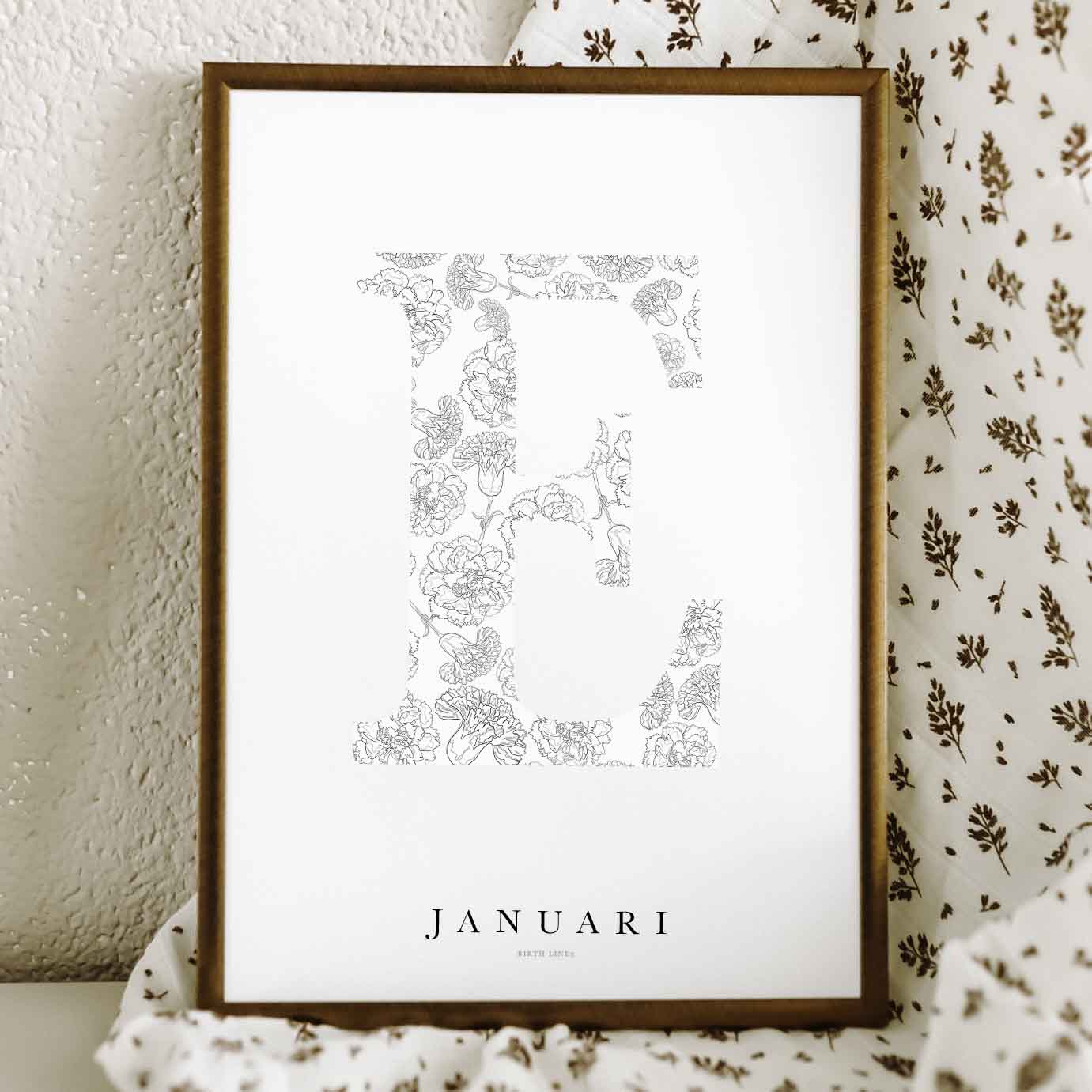 Birth Flower Letter Poster January