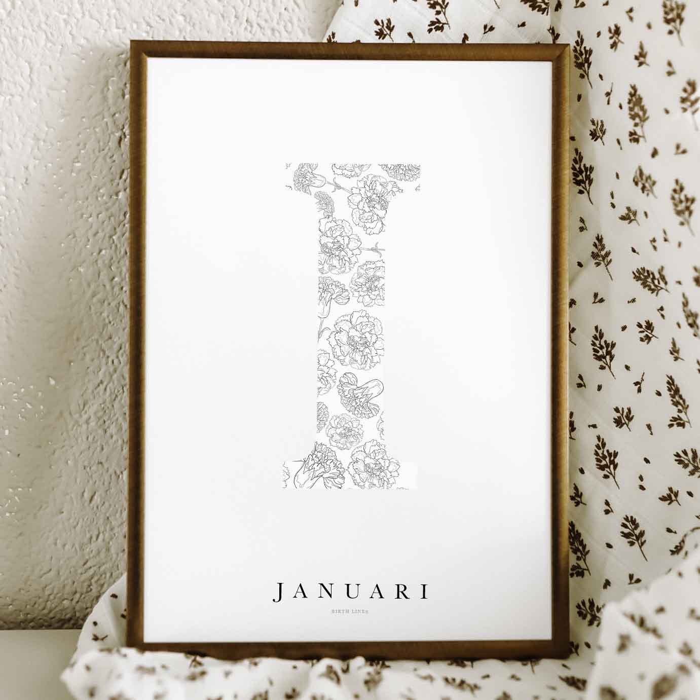 Birth Flower Letter Poster January