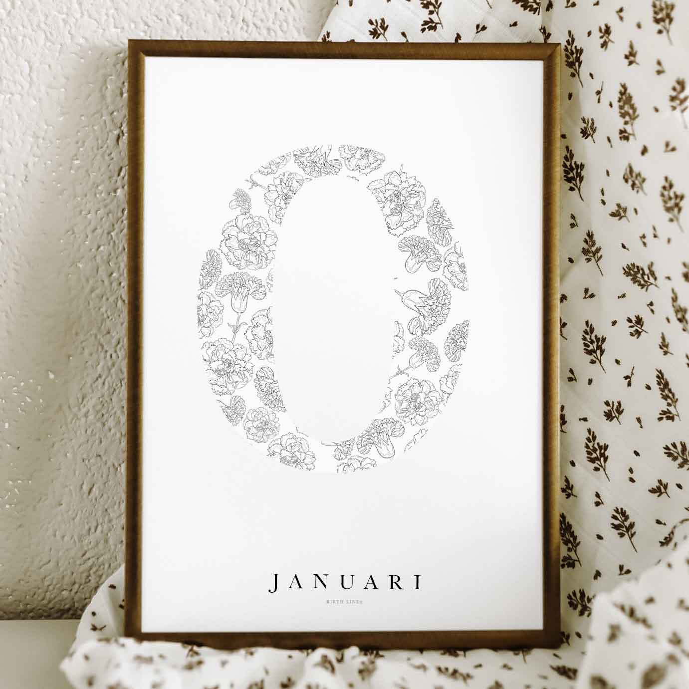 Birth Flower Letter Poster January