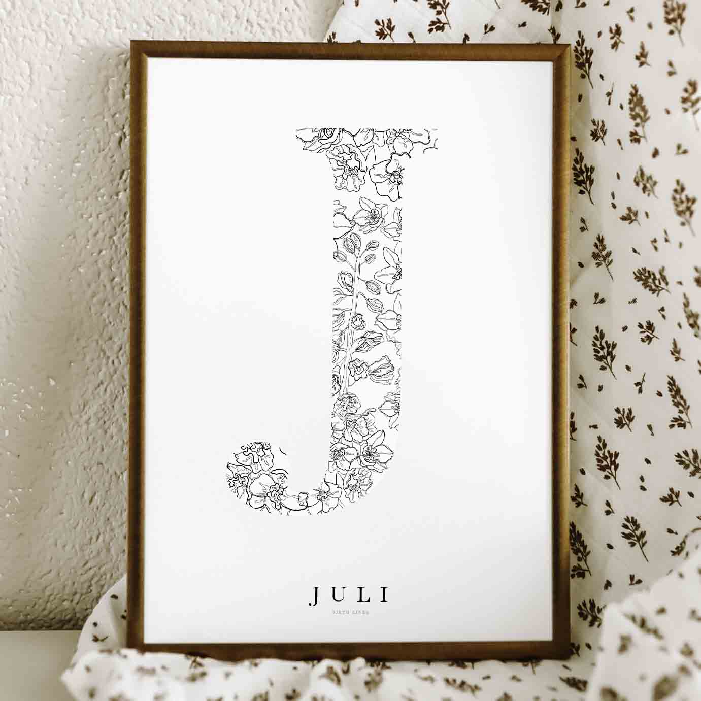 Birth Flower Letter Poster July