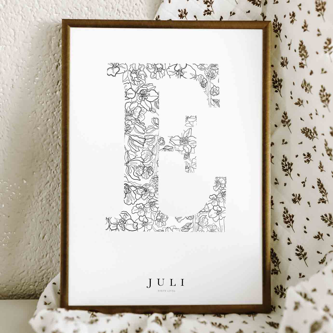Birth Flower Letter Poster July