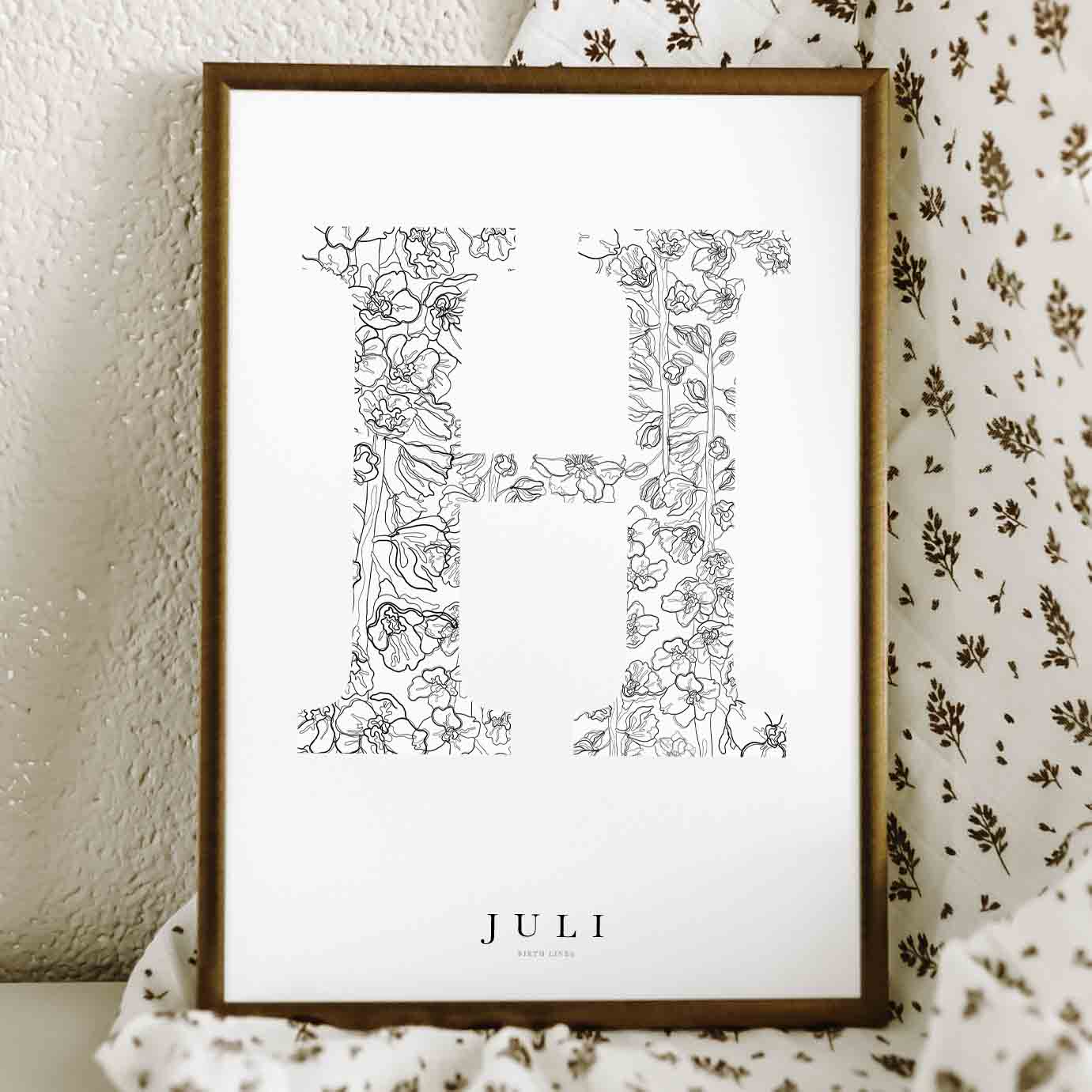 Birth Flower Letter Poster July