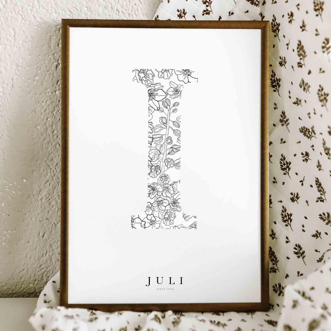 Birth Flower Letter Poster July